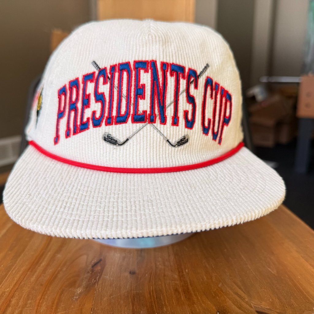 Mens Barstool Golf Cream Presidents Cup Corduroy Coachella Snapback Hat